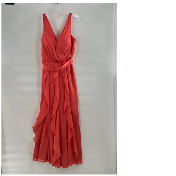 White by Vera Wang Dresses & Skirts - White by Vera Wang pink belted sleeveless dress 12